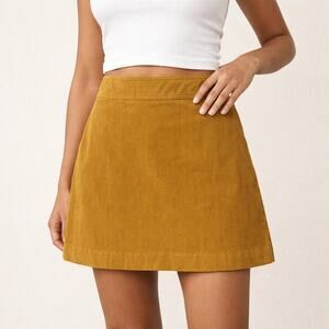 J.Crew Amber Yellow Corduroy Mini Skirt Women’s 28 Waist Classic Casual